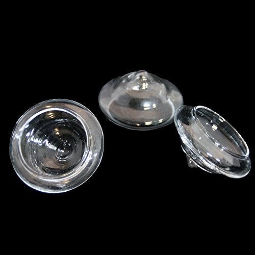 Glaskönig Teelichthalter aus Glas,Schwimm-Einsatz für Teelichter, 3er Set Teelichtschwimmer aus Glas Maße Durchmesser 7cm. Schwimmglas als Schwimmkerzenersatz - 3
