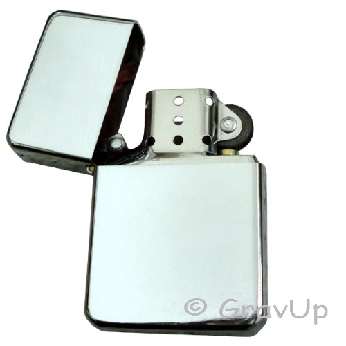 Cool Benzinfeuerzeug Chrom Poliert. Mit kostenloser Gravur auf der Vorderseite: Für den besten Papa der Welt auf der Vorderseite + Vornames oder Initialen auf der Rückseite - 3