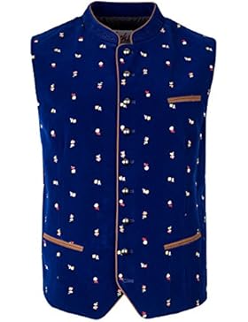 Fuchs Trachtenmoden Herren Trachtenweste Weste Samt weinrot