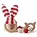Produktbild baby tete Baby-Beißring Spielzeug-Säugling Zahnen Baby Rattle Sicher Holzring aus Holz Baby-Beißringe Häschen-Ohr-1set/2pc Sinnes Baby Fitnessraum Spielzeug-Dusche-Geschenke
