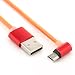 Produktbild zanasta Magnetisches Micro USB Ladekabel 1m - Praktischer MicroUSB Magnetstecker mit Flexiblem Kabel [Knickschutz] Zum Laden Orange