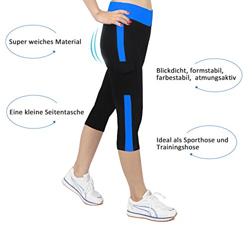 iLoveSIA® Damen Caprihosen zweifarbig Sport leggings Capri Tights - 3