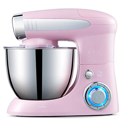 Multifonction Robot, Robot Pâtissier, Peut Être Utilisé Pour L'oeuf / L'agitation / Le Mélange / Le Visage, Puissance 1000W, Fonctionnement À 6 Vitesses, Bol En Acier Inoxydable 4L, 3 Couleurs ,Rose