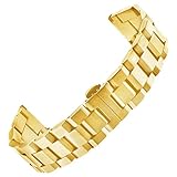 ersatz solide Edelstahl uhrenarmbänder Gold Armband Armband Herren Frauen gerade Enden