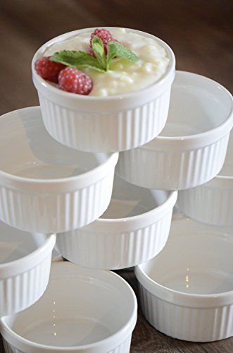 12 Stück Soufflé Souffle Förmchen Pastetenform Näpfchen - 7 cm Ø - Porzellan -