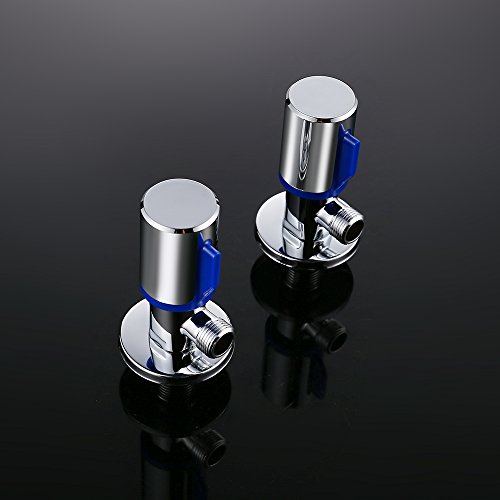 Homelody@ Eckventil verchromt 1/2 Zoll + 3/8 Zoll, Eckregulierventil Wasseranschluss Verteiler Armaturen - 8