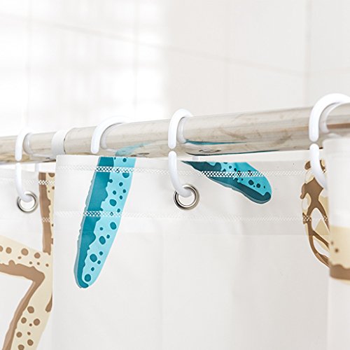 Duschvorhang Anti-Schimmel,Wasserabweisender Stoff PEVA wasserdicht ,waschbar Antibakteriell Badvorhang Wasserabweisender Stoff-Duschvorhang Duschvorhang mit 12 Duschvorhangringe für Badezimmer shower curtains Waterproof 180 x 200 cm - 6