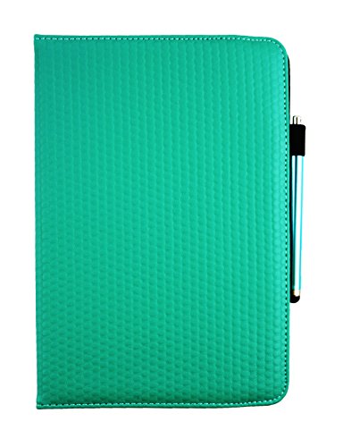 Emartbuy® Alcatel One Touch Pixi 3 ( 8.0 ) 4G 8 Zoll Tablet Universal ( 7 – 8 Zoll ) Gepolsterte Design Emerald Grün 360 Grad rotierende Stand Folio Geldbörse Tasche Hülle + Türkis Eingabestift - 2