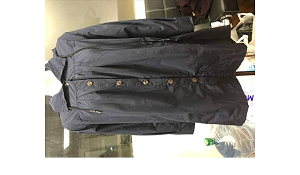 long navy raincoat