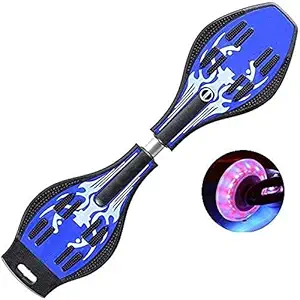 WINANTI Heavy Quality Wave Board with 360 Degree Rotating Lights On Wheels and Anti Slip Concaved Platform for Adults Ages 6 up, Multicolour