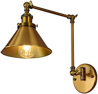 Wall Light Vintage Loft Industrial Adjustable Up/Down Sconce Wall Lights for Bedroom CafÃ© Restaurant Short / Long Swing Arm Wall Lamp Black Lighting Decoration Fixtures ,gold-C