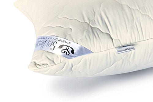 Angebot DOPPELPACK: 2x Sei Design® Premium Mikrofaser Kopfkissen Aphrodite. Füllung aus 3-D Faserkügelchen – sehr weich und angenehm – Stützkraft regulierbar durch Reißverschluss. Eine eingearbeitete Kante verleiht dem Kissen eine besondere Elegance. (80×80, champagner) - 5