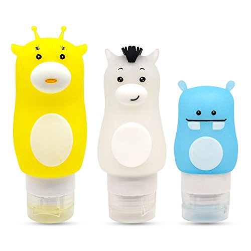 Preisvergleich Produktbild Xixihaha Travel Flaschen Set Portable weichen auslaufsicher Squeezable nachfüllbar Silikon Kosmetik Toiletry Travel Flaschen TSA genehmigt für Shampoo Conditioner Body Wash Reise-Container (3 Satz)