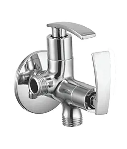 ATHEM Brass Two Way Angle Cock/Tap for Kitchen and Bathroom | Silver, Chrome Finish. (CUTE)