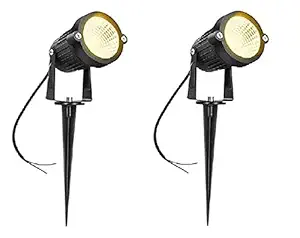 D'Mak LED Outdoor Garden Spot and Spike 5W IP65, 3000K, Aluminium Body 5 Watt - Set of 2 (Warm White).