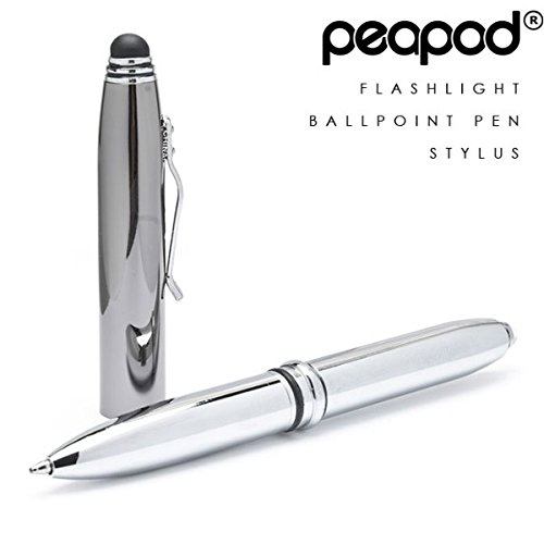 Peapod Business 3 in 1 Multi-Funktion Taschenlampe Kugelschreiber und Stift – Silber