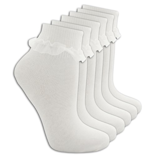TICK TOCK COTTONIQUE Baby & Girls Socks Cute Frilly Ruffle Organza Lace School