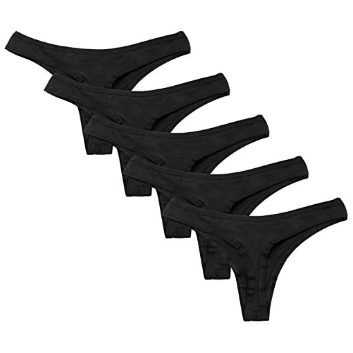 Closecret-Sexy-mutandine-femminili-di-cotone-pacchetto-di-5-pezzi-di-perizoma-nero