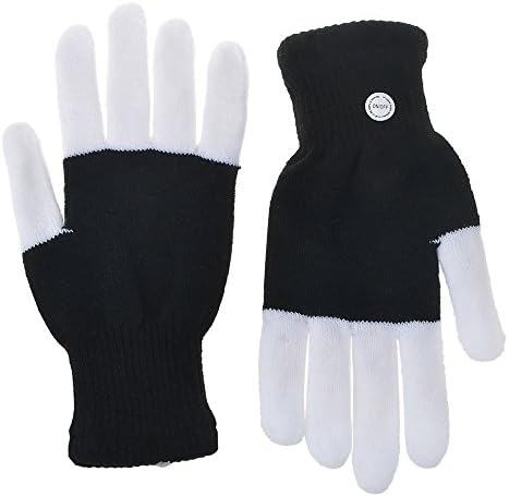 HHX Gloves LED Finger Light up Gloves for Kids Adults，7 Mode Amazing Flash Lights Glove for Rave Party Light Show Concert - Best Halloween Christmas Gift (White Finger)