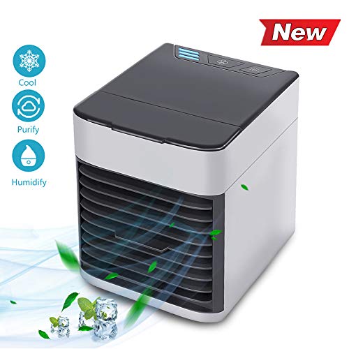 Lovego Portatil Climatizador Aire Acondicionado Silencioso del Humidificador 3en1 Mini USB [Sin Freón] para Casa/Oficina