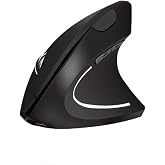 W925 Kablosuz Ergonomik Dikey Mouse, 2.4GHz, LED Işıklı, 1000/1200/1600 DPI, Siyah