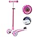 Produktbild WeSkate Dreiradscooter für Kinder Kinderscooter mit PU LED Leuchten Räder und 3 Stufen Einstellbare Höhe Doppel-Hinterrad Big Wheel für Kinder 3-12 Jahre alt