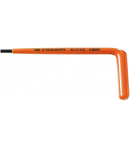 Facom 83.8AVSE Llave Macho Acodada Aislada 1000V 8mm: Seguridad Para Electricistas, Acero Aleado, Código De Colores, Marca Profesional