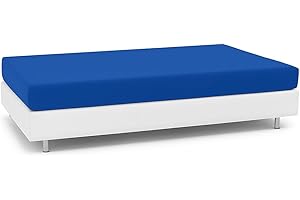 BIANCALUNA - Copriletto elastico Living Genius tinta unita Anti Macchia - Divano Letto Singolo da 90 a 200 cm Made in Italy - Blu