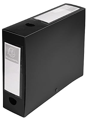 Exacompta - Réf 59831E - Une Boite Archive à Pression en Polypro Opaque Dos de 8 cm 25x33 cm 7/10ème Noir