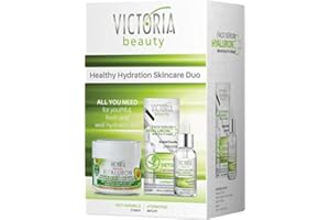Victoria Beauty - Zestaw upominkowy dla kobiet, zestaw do pielęgnacji twarzy, pudełko prezentowe dla kobiet z serum Superfoods i kremem hialuronowym, zestaw do pielęgnacji przeciwzmarszczkowej