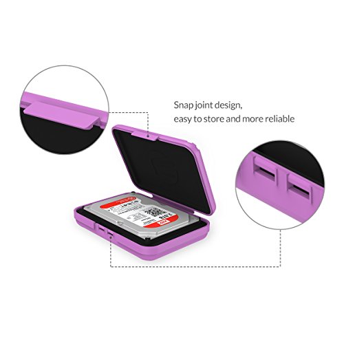 ORICO Festplattentasche Schutztasche Schutzbox (3.5″, Lila) – Aufbewahrungstasche für 3,5 Zoll Festplatten Western Digital WD Seagate Toshiba Samsung Intenso - 4