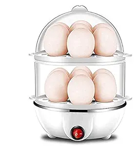 KUNTOM Electric Automatic Off 14 Egg, Cooking, Boiling and Frying Double Layer Handle Egg Boiler, Multicolour