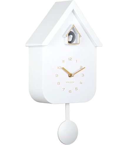 Karlsson Réveil Cuckoo Moderne Rouge Ocre - Design Compact Et Élégant Pour Chevet