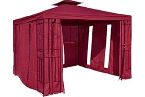 habeig Pavillon Seitenteile mit Fenster & Reißverschluß an jeder Seite 4Stück ohne Pavilliongestell (Bordeaux #33)