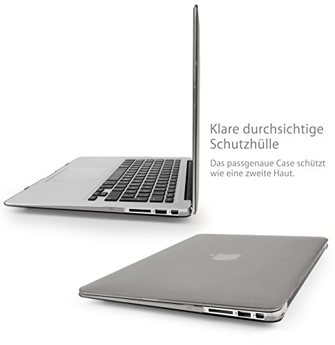 MyGadget *Crystal* Case Hülle – für Apple MacBook Air 13 Zoll – Mac ab Mitte 2011 (A1466/A1369)- Hardcase Hart Cover Schutzhülle in Grau - 2