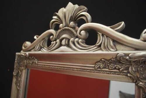 Livitat LV8751-S Stand-/ Ankleidespiegel Barock Landhaus, 180 cm, antik silber - 3