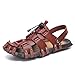 Produktbild HILOTU Herrenmode Sandalen Casual Sommer Neue OX Leder Rutschfeste Dual-Zweck Slipper Fischer Sandalen (Color : RED Brown, Größe : 46 EU)