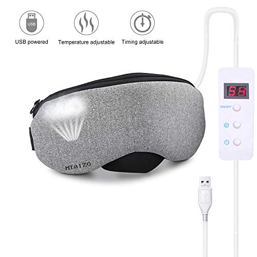Antifaz para dormir - USB Calefacción Antifaz Para Dormir - Calentamiento por USB, tiempo y temperatura de ajuste de apoyo, adecuado para el ojo seco y masaje ocular. (white)
