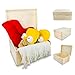 VENKON - All-Purpose Wooden Box with Lid for Storage - Pinewood natural untreated - 40 x 30 x 24 cm