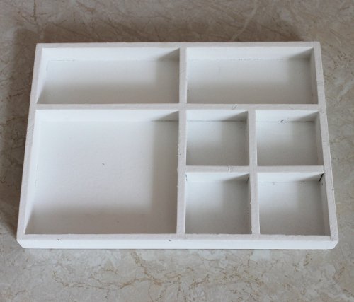 DanDiBo Sortierkasten Setzkasten 12291 Weiß 32 cm aus Holz Sammlervitrine Sortierschublade - 6