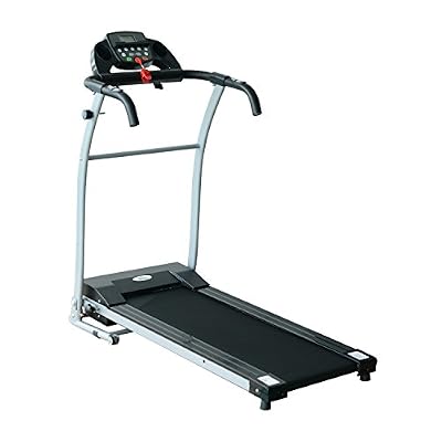 Homcom Tapis roulant électrique de course tapis de course pliant 440 W 1-10 Km/H écran LCD multifonctions support iPad acier