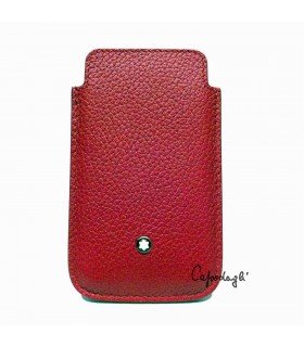 Preisvergleich Produktbild MONTBLANC HÜLLE SMARTPHONE LEDER SOFT GRAIN KARMINROT 109148