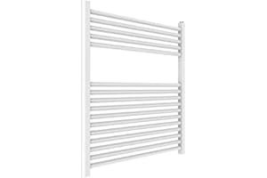 ERCOS Scaldasalviette Termoarredo Bagno Dimensioni 750X770 MM Radiatore Colore Bianco , Attacchi da 1/2" Fornito Con Kit Montaggio