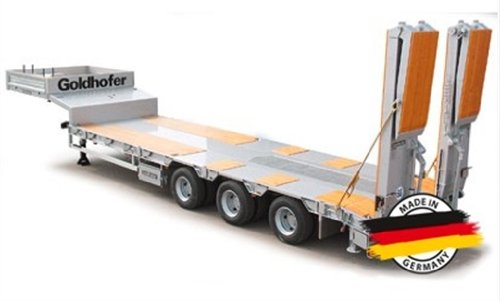 Preisvergleich Produktbild Carson 907060 - Goldhofer Sattelanhänger BAU STN-L3, Sattelauflieger - 1:14, Bausatz