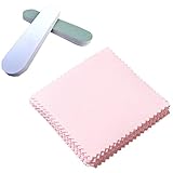 Schmuck Reinigungstuch Poliertuch für Sterling Silber Gold Platin, 50 Pack und 2 Stück Remasuri Gold Jewelry Nail Modell doppelseitig Reinigung Polieren Polieren Sticks Bars Extra Fein rose