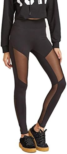 Pants, Manadian Women High Waist Sexy Skinny Leggings Patchwork Mesh Push Up Yoga Pants (Black, S)