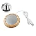 Produktbild OXOQO Kaffeetasse Wärmer, USB Desktop-Tassenwärmer, elektrische Tee-Getränkeheizung mit Aluminiumplatte für Office Home (Licht Nussbaumholz)