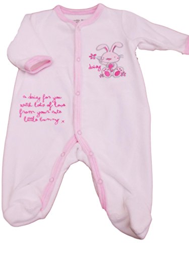 BNWT premature clothes girls little bunny velour sleepsuit (8-12lb, white)