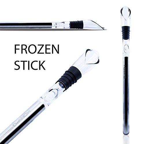 HOMPO Edelstahl Weinkühler Stick Stange Weinflaschenkühler Flaschenkühler mit Dekantier-Ausgießer und Edelstahl-Kühlstab - 3