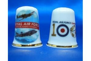 BIRCHCROFT CHINA Birchcroft Porcelain China Collectable Thimble - Royal Air Force 100th Anniversary Box
